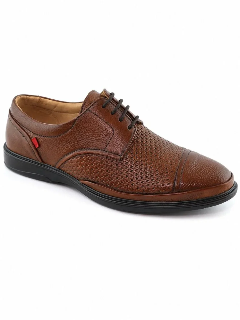Men's Leather Shoes - Broad Street Oxford - Whiskey Grainy - Size 9 (US) - NEW